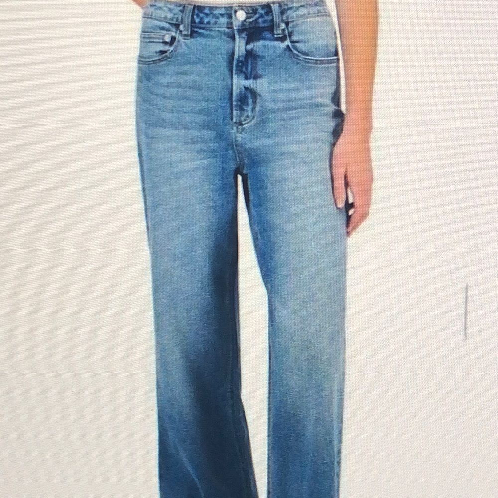 Tinseltown Juniors High-Rise Wide Leg Baggy Jeans Blue Light Wash Sz 15/…